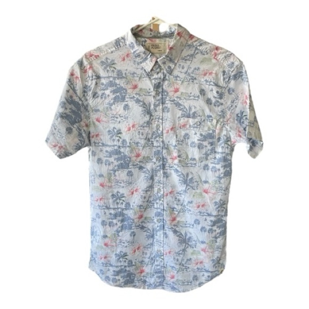♥️Free Planet♥️ Mens Hawaiian Casual Button  shirt size (Large)